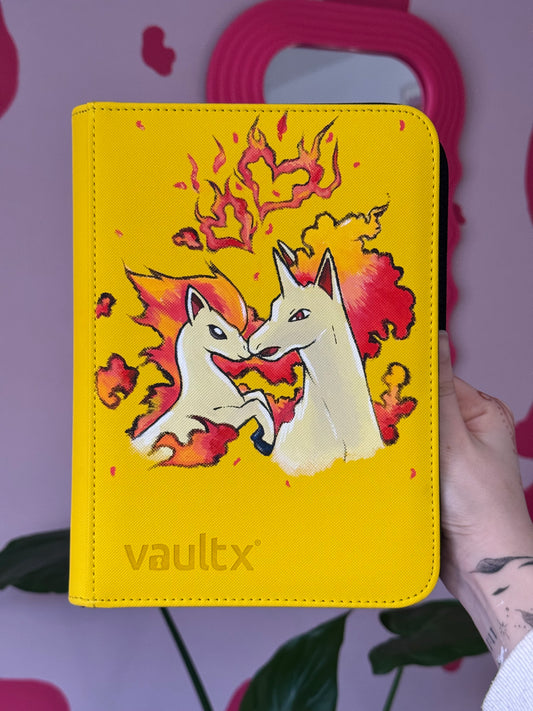 Hand Painted Custom Pokémon Binder - Ponyta & Rapidash - VaultX 4 Pocket