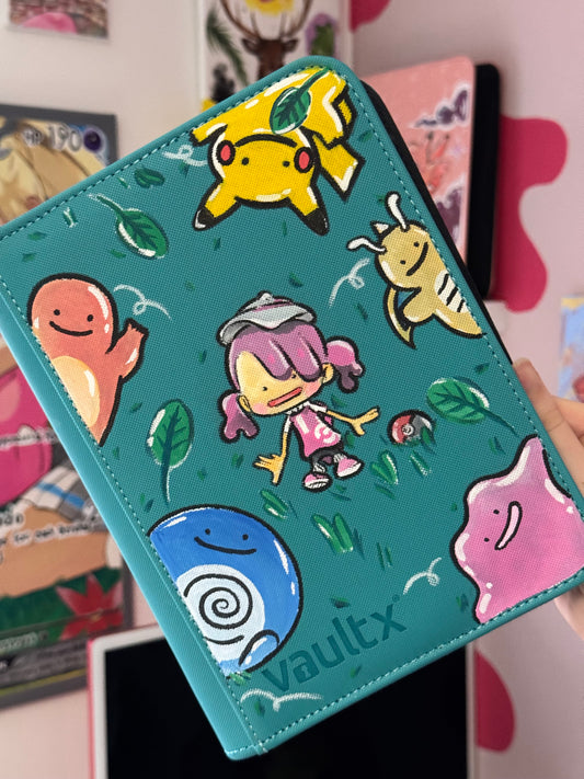 Hand Painted Custom Pokémon Binder - Pokopia - VaultX 4 Pocket