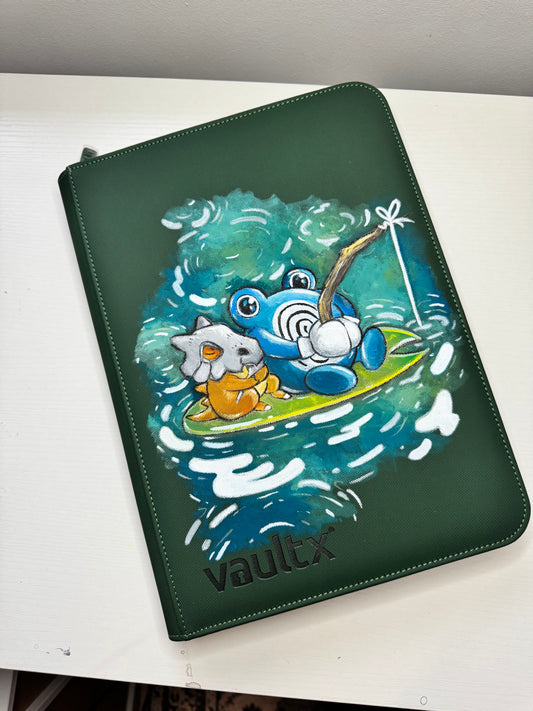 Hand Painted Custom Pokémon Binder -Cubone & Poliwhirl - VaultX 9 Pocket