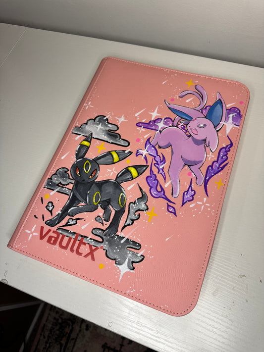 Hand Painted Custom Pokémon Binder - Umbreon & Espeon - VaultX 9 Pocket