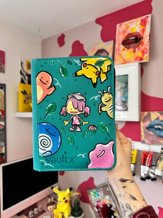 Hand Painted Custom Pokémon Binder - Pokopia - VaultX 4 Pocket